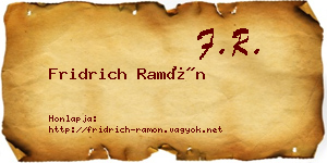 Fridrich Ramón névjegykártya